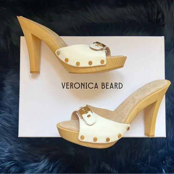 ❤️SOLD❤️ New! VERONICA BEARD x DR. SCHOLL'S Lolli Leather Platform Clogs Sandals - Picture 8 of 16